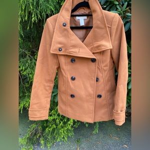 H&M Burnt Orange Pea coat Style Jacket
